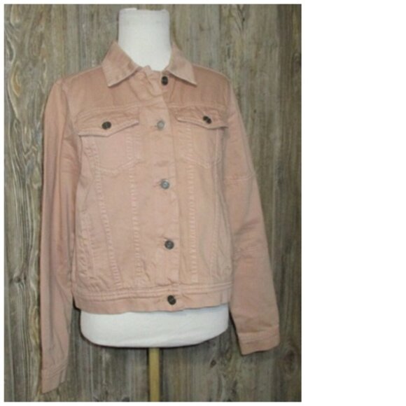 Wishlist Jeans Creamy Tan Denim Trucker Jacket Button Up Womens Size Small Fall - Picture 2 of 10